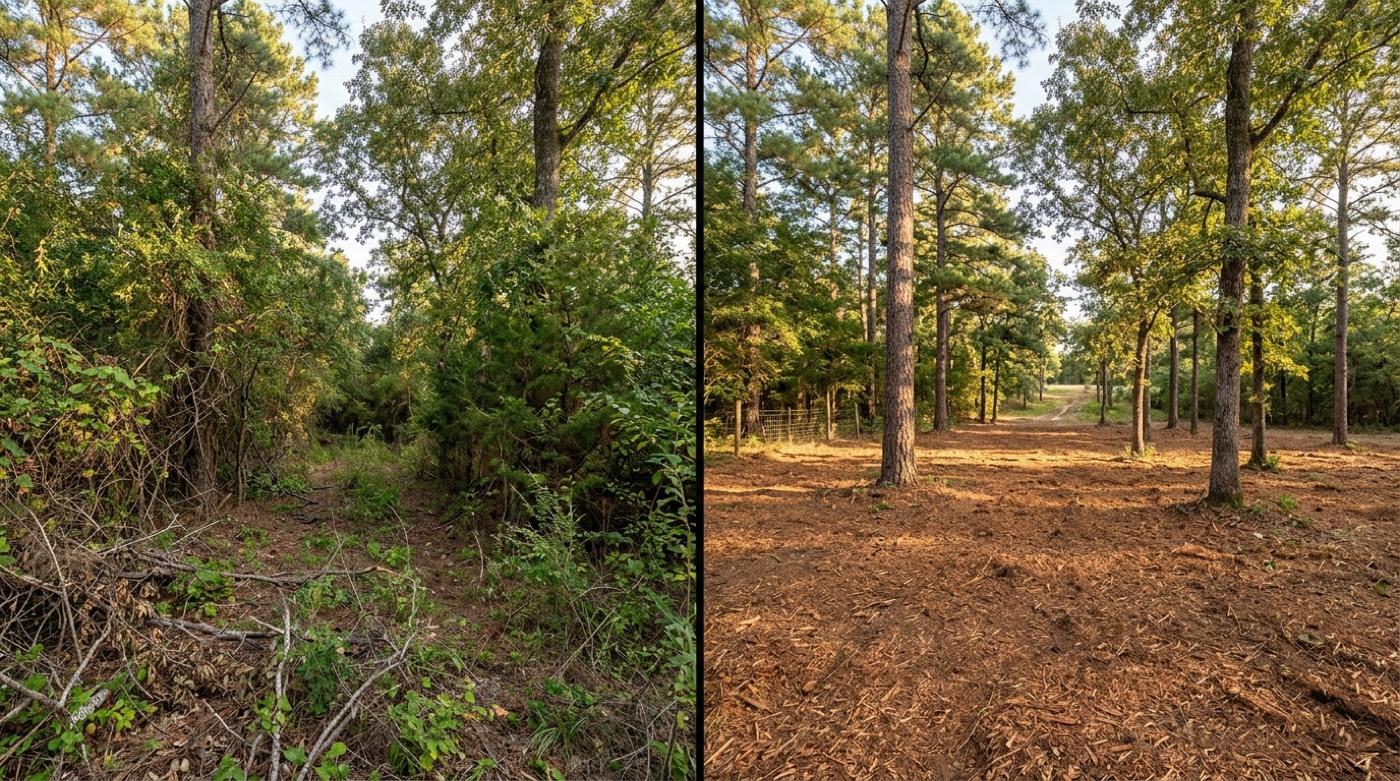 Selective clearing with good trees preserved before and after