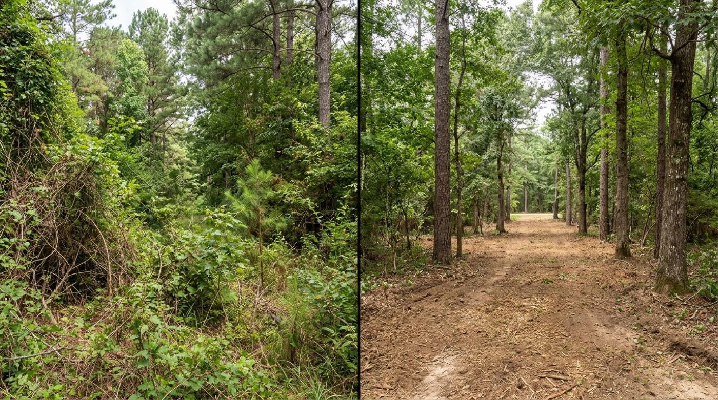 Driveway and utility access opened first before and after